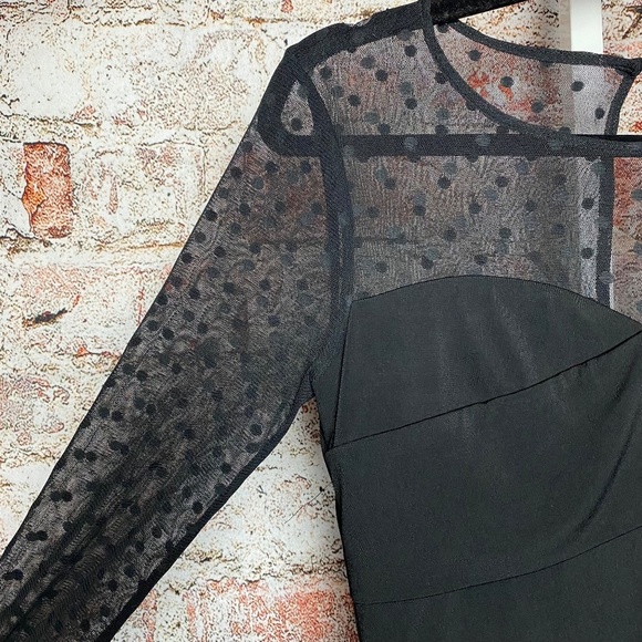 White House Black Market Instantly Slimming Black Long Sleeve Dress Size 4 - Picture 2 of 6